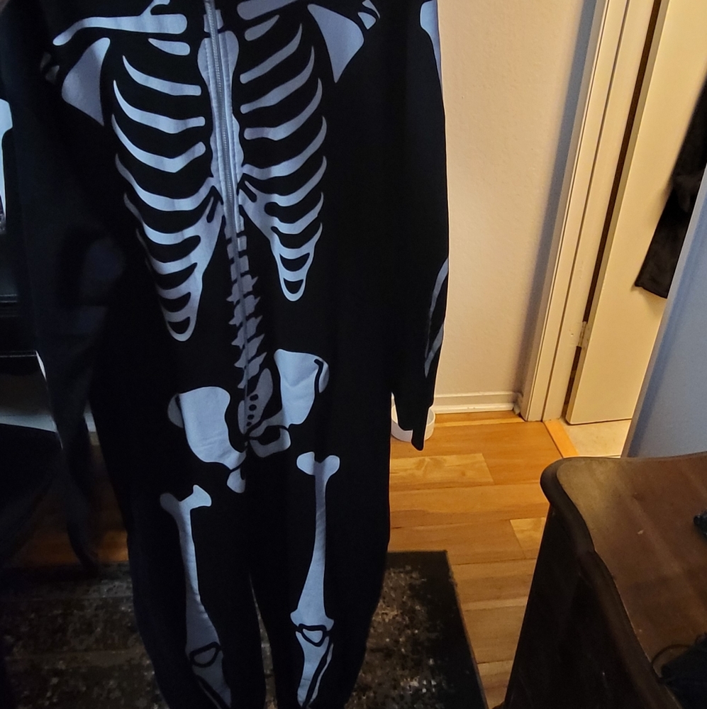 Hooded Skeleton onsie